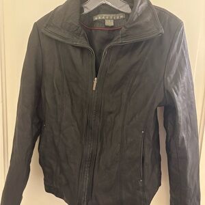 Reaction by Kenneth Cole Black Leather Jacket